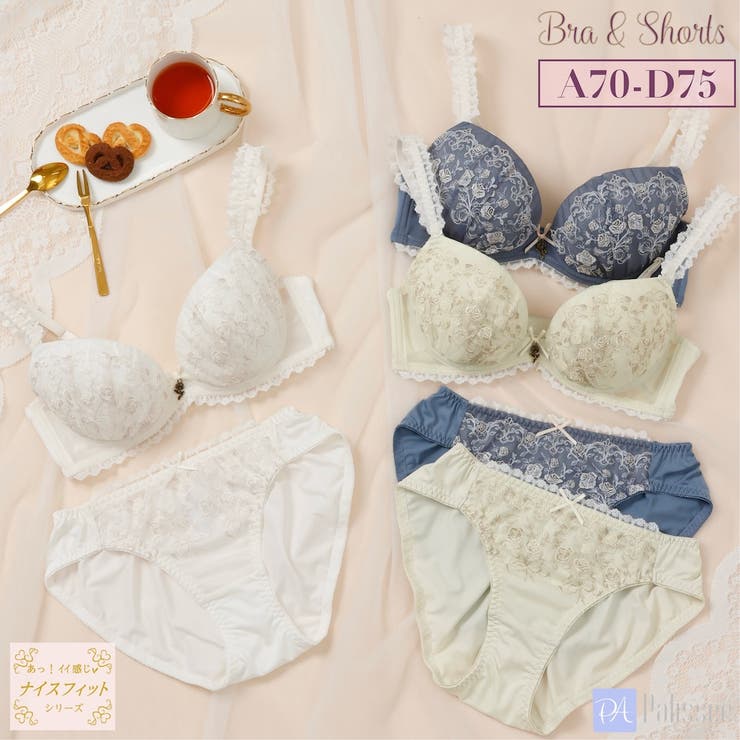 プティブーケ3/4カップブラ＆ショーツ [品番：PLSW0001432