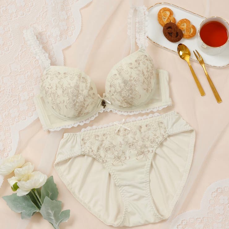 プティブーケ3/4カップブラ＆ショーツ [品番：PLSW0001432