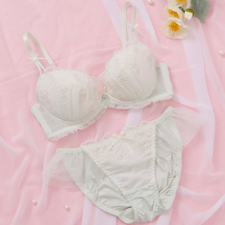 ミント | フリルスカラップ３/４カップブラ＆ショーツ  | palissee