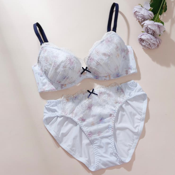 サックス | 【EFカップ】アムールフルール３/４カップブラ＆ショーツ  | palissee