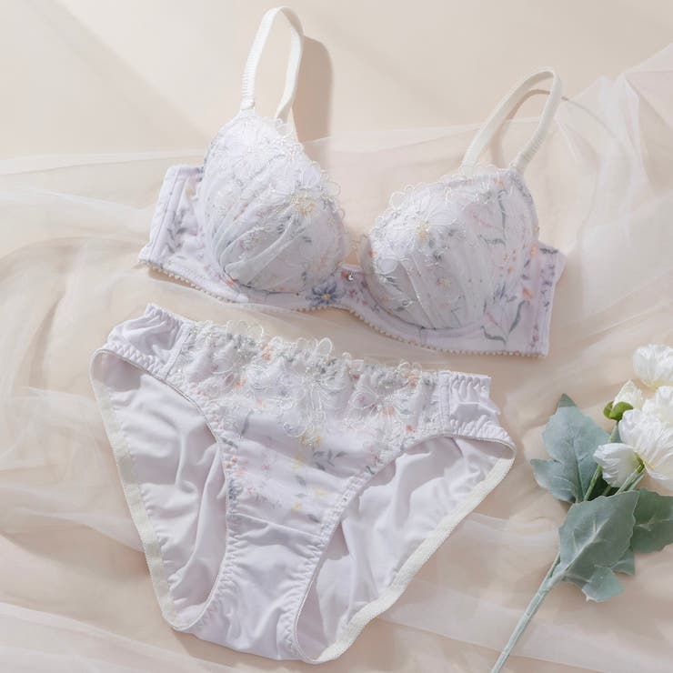 パープル | 【EFカップ】クレールブーケ３/４カップブラ＆ショーツ  | palissee