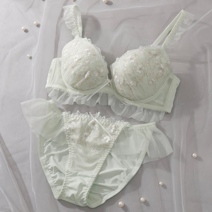 ミント | 【EFカップ】セラフィーヌ３/４カップブラ＆ショーツ  | palissee