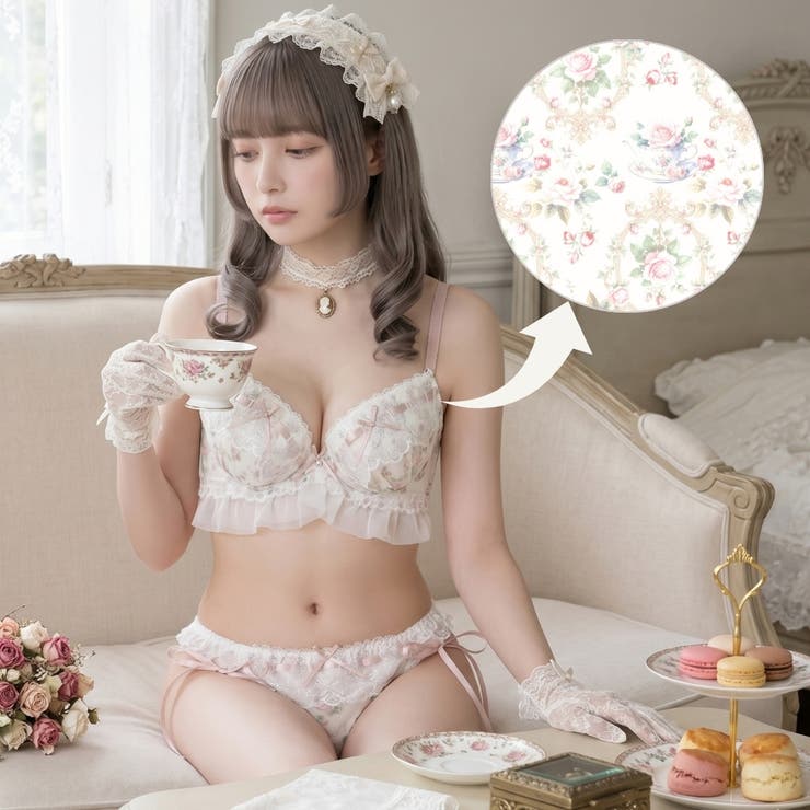Rose Tea Party ３/４カップブラ＆ショーツ  | palissee | 詳細画像2 