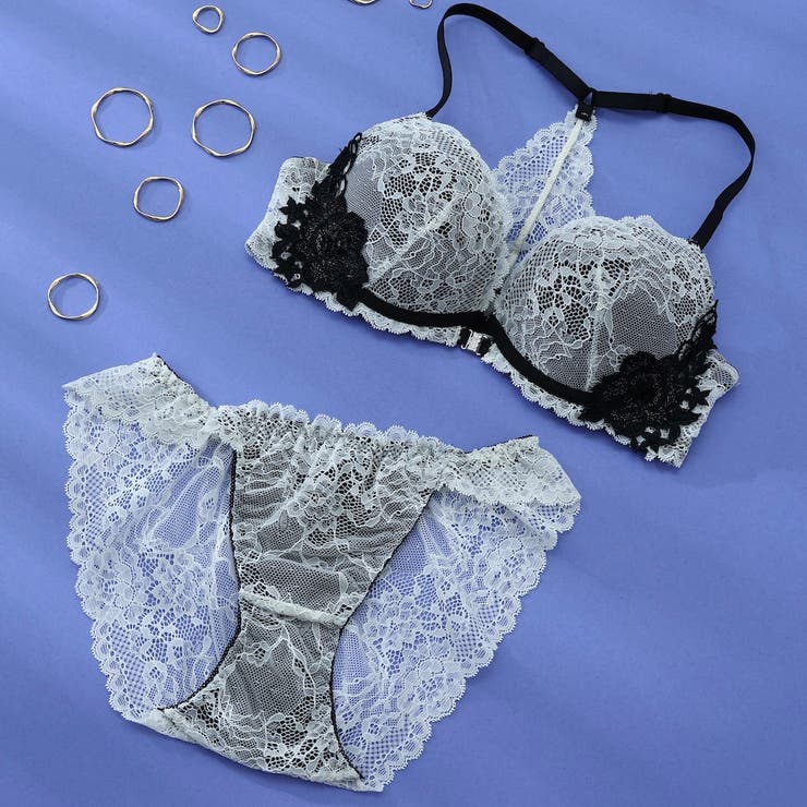 【脇高】フロントホック背中見せ３ ４モールドカップブラ＆バックレースショーツ B | palissee | 詳細画像2 