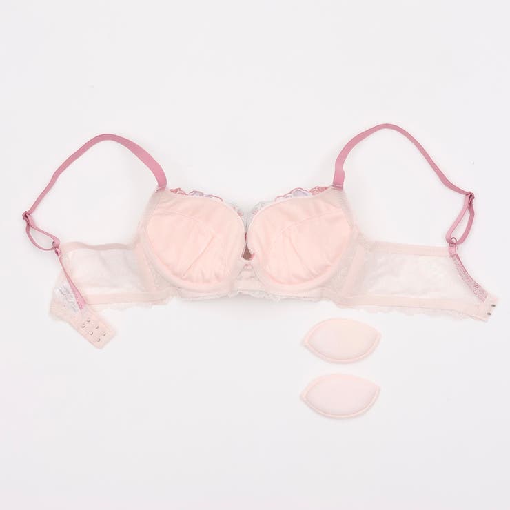 【脇高】 フェミニン大花刺繍３ ４モールドカップブラ＆バックレースショーツ | palissee | 詳細画像9 