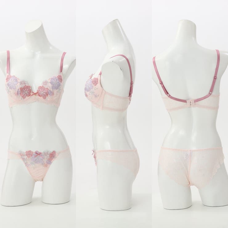 フェミニン大花刺繍３／４モールドカップブラ＆バックレースショーツ  EF | palissee | 詳細画像3 