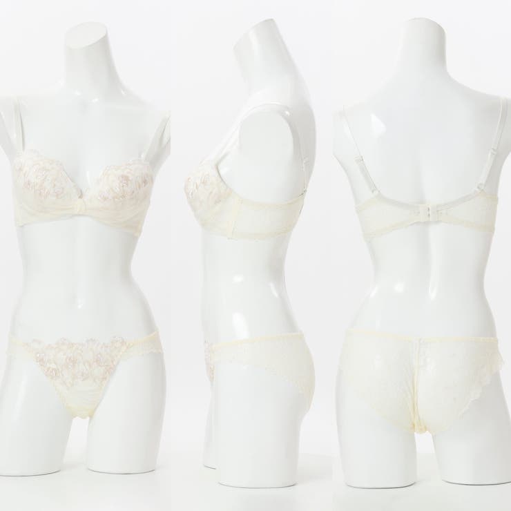 【脇高】フルーレットリボン３ ４モールドカップブラ＆バックレースショーツ E | palissee | 詳細画像2 