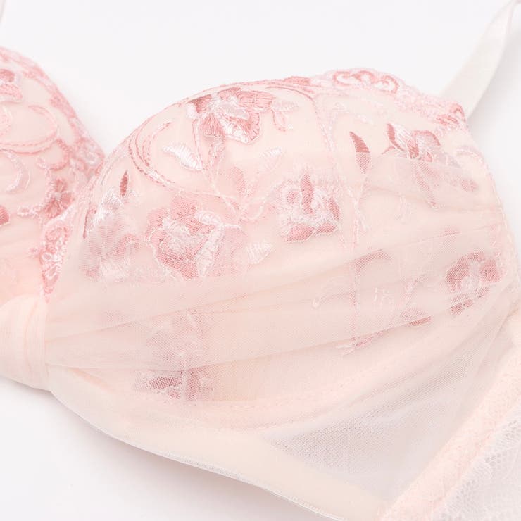 【脇高】フルーレットリボン３ ４モールドカップブラ＆バックレースショーツ E | palissee | 詳細画像7 