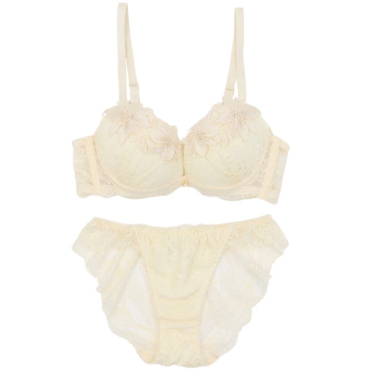 【脇高】エレガントケミカルフラワー３ ４モールドカップブラ＆バックレースショーツ… | palissee | 詳細画像14 