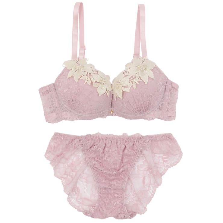 【脇高】エレガントケミカルフラワー３ ４モールドカップブラ＆バックレースショーツ… | palissee | 詳細画像15 