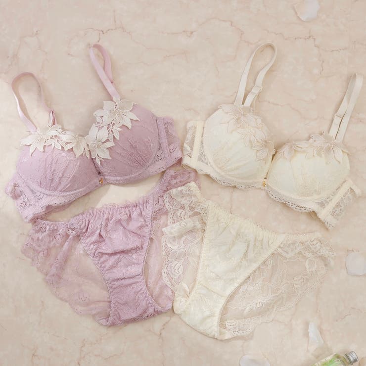 【脇高】エレガントケミカルフラワー３ ４モールドカップブラ＆バックレースショーツ… | palissee | 詳細画像16 