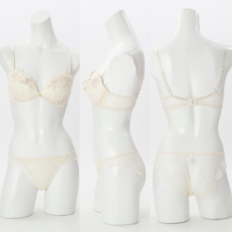 【脇高】エレガントケミカルフラワー３ ４モールドカップブラ＆バックレースショーツ… | palissee | 詳細画像4 