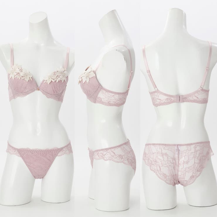 【脇高】エレガントケミカルフラワー３ ４モールドカップブラ＆バックレースショーツ… | palissee | 詳細画像5 