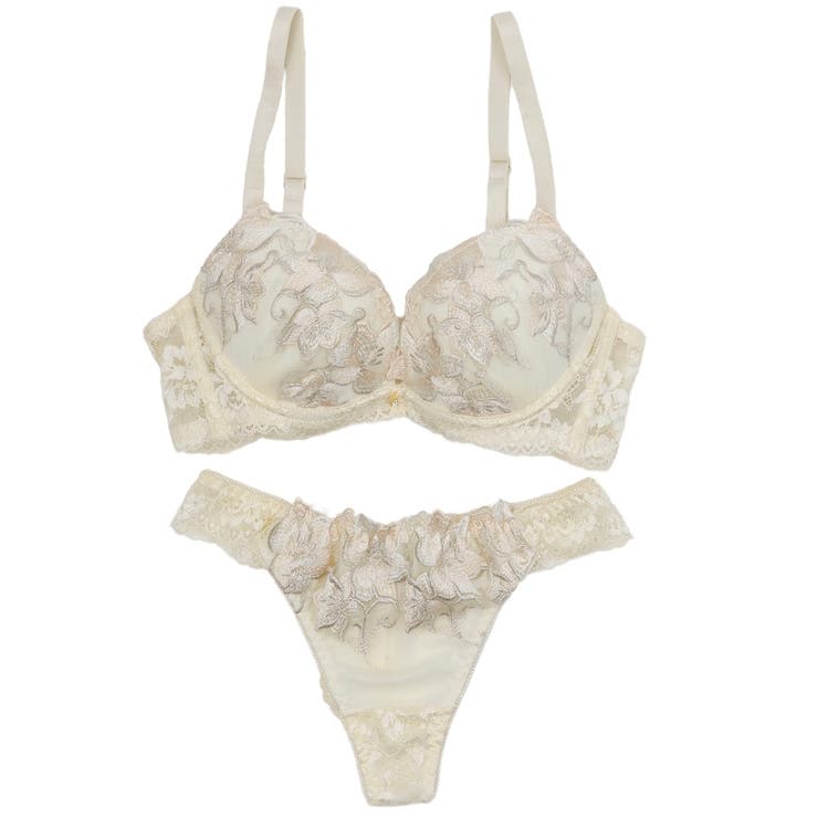 【脇高】シャイニーリリー３ ４モールドカップブラ＆バックレースTバック B | palissee | 詳細画像12 