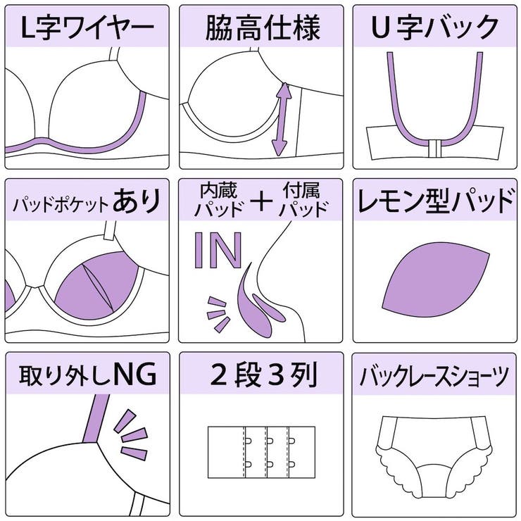 バイカラーマカロニコード３ ４モールドカップブラ＆バックレースTバック B | palissee | 詳細画像12 