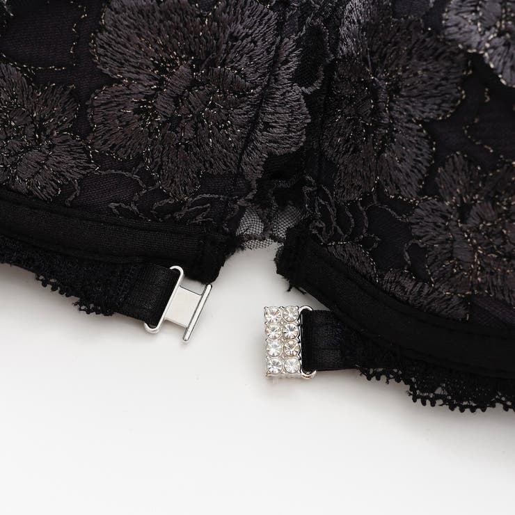 【脇高】フロントホック背中見せ３ ４モールドカップブラ＆バックレースショーツ E | palissee | 詳細画像8 