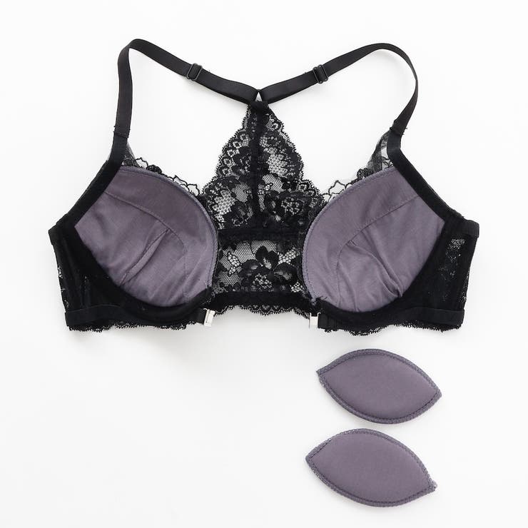 【脇高】フロントホック背中見せ３ ４モールドカップブラ＆バックレースショーツ E | palissee | 詳細画像9 