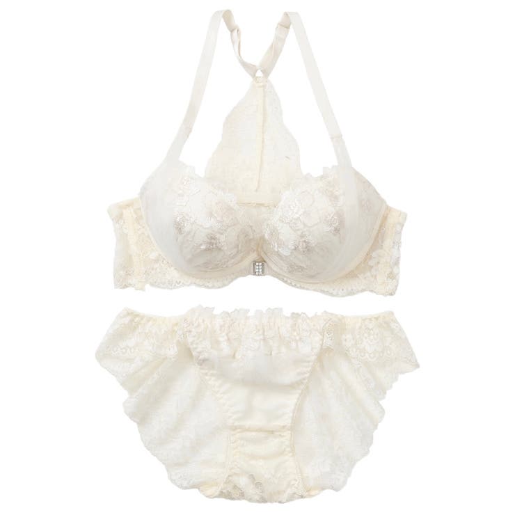 【脇高】フロントホック背中見せ３ ４モールドカップブラ＆バックレースショーツ E | palissee | 詳細画像12 