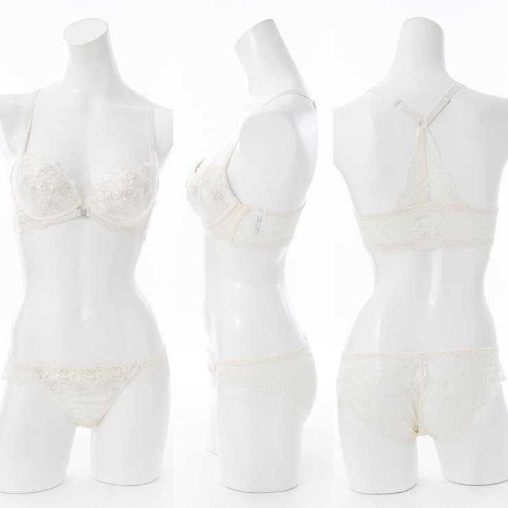 【脇高】フロントホック背中見せ３ ４モールドカップブラ＆バックレースショーツ E | palissee | 詳細画像2 