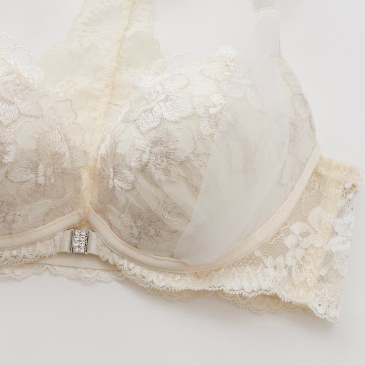 【脇高】フロントホック背中見せ３ ４モールドカップブラ＆バックレースショーツ E | palissee | 詳細画像4 