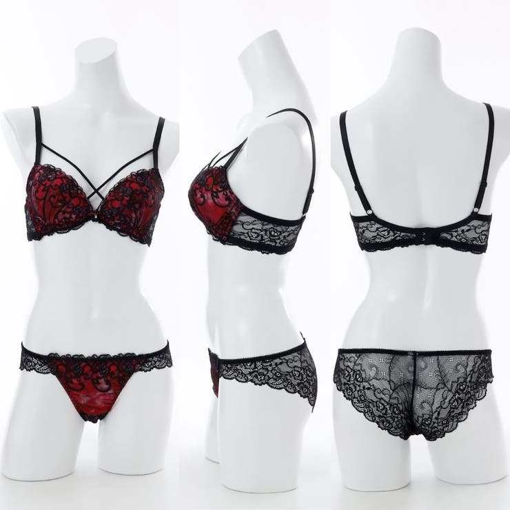 【脇高】ヴェルヴェットアイヴィ３ ４モールドカップブラ＆バックレースショーツ B | palissee | 詳細画像2 