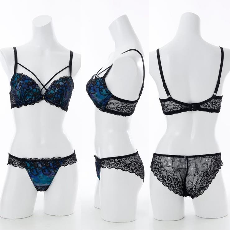 【脇高】ヴェルヴェットアイヴィ３ ４モールドカップブラ＆バックレースショーツ B | palissee | 詳細画像3 