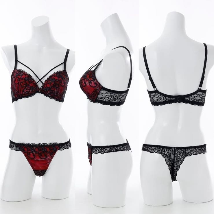 【脇高】ヴェルヴェットアイヴィ３ ４モールドカップブラ＆バックレースTバック E | palissee | 詳細画像2 