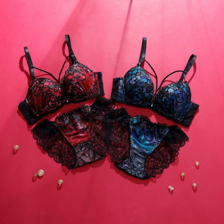 【脇高】ヴェルヴェットアイヴィ３ ４モールドカップブラ＆バックレースショーツ E | palissee | 詳細画像12 