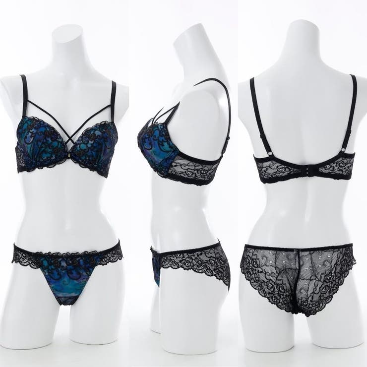 【脇高】ヴェルヴェットアイヴィ３ ４モールドカップブラ＆バックレースショーツ E | palissee | 詳細画像3 