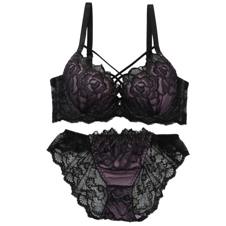 【脇高】ノワールローズ 脇高ブラ＆バックレースショーツ  A B C D | palissee | 詳細画像11 