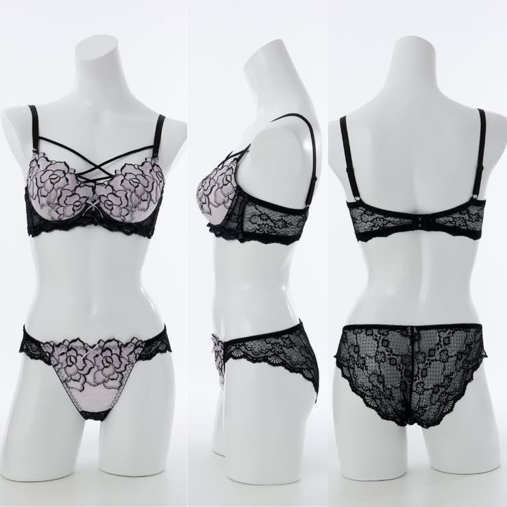 【脇高】ノワールローズ 脇高ブラ＆バックレースショーツ  A B C D | palissee | 詳細画像2 