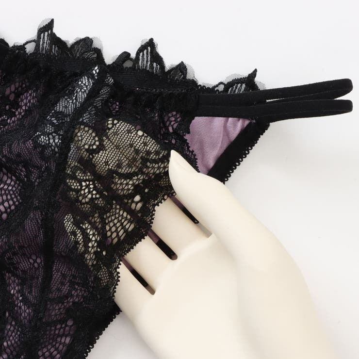 【脇高】ノワールローズ 脇高ブラ＆Tバックショーツ  A B C D | palissee | 詳細画像8 