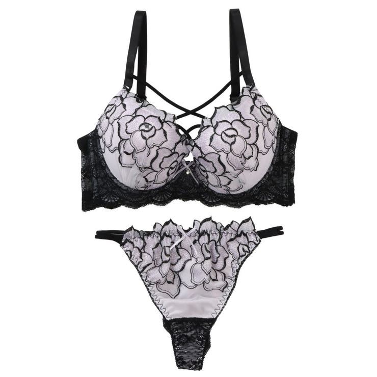 【脇高】ノワールローズ 脇高ブラ＆Tバックショーツ  A B C D | palissee | 詳細画像10 