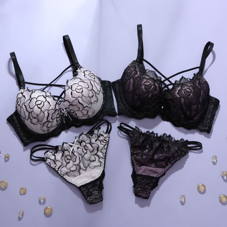 【脇高】ノワールローズ 脇高ブラ＆Tバックショーツ  A B C D | palissee | 詳細画像12 