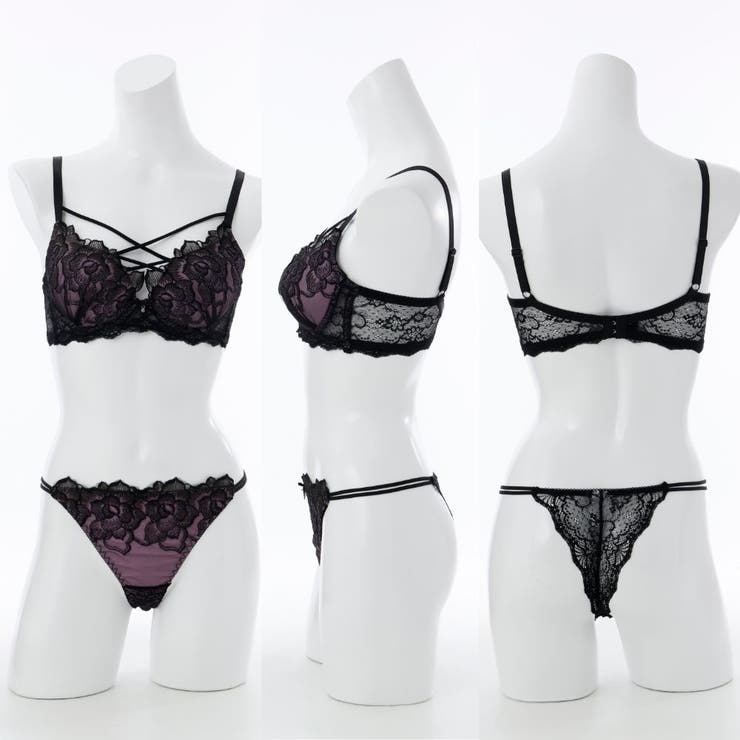 【脇高】ノワールローズ 脇高ブラ＆Tバックショーツ  A B C D | palissee | 詳細画像3 