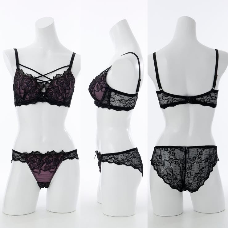 【脇高】ノワールローズ 脇高ブラ＆バックレースショーツ  E F | palissee | 詳細画像3 