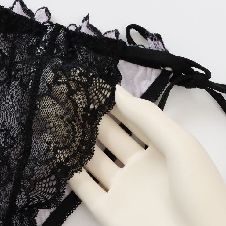 【脇高】ノワールローズ 脇高ブラ＆Tバックひもショーツ  A B C D | palissee | 詳細画像8 