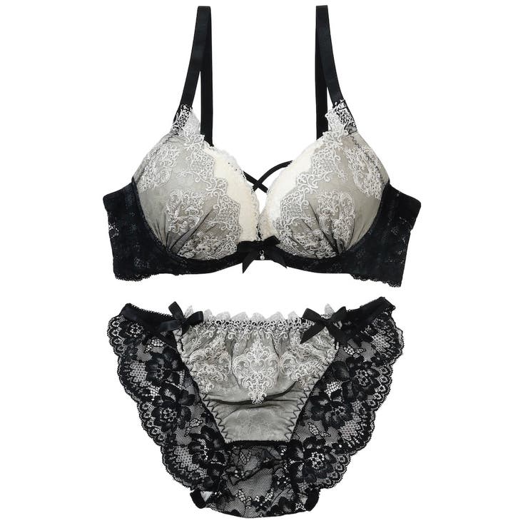 【脇高】ゴシックレース 脇高ブラ＆バックレースショーツ  A B C D | palissee | 詳細画像11 