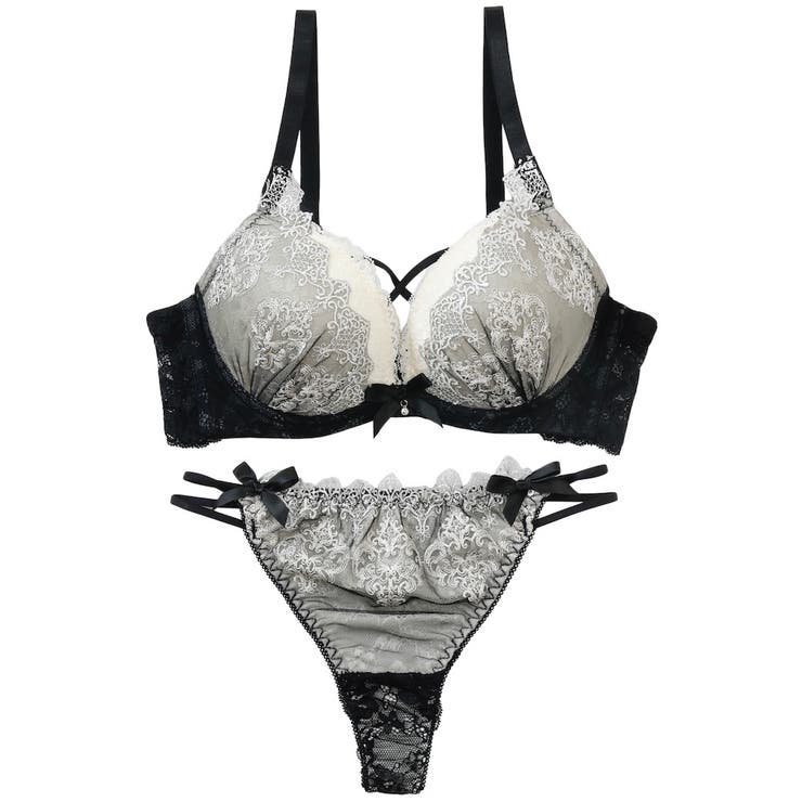 【脇高】ゴシックレース 脇高ブラ＆Tバックショーツ  A B C D | palissee | 詳細画像11 