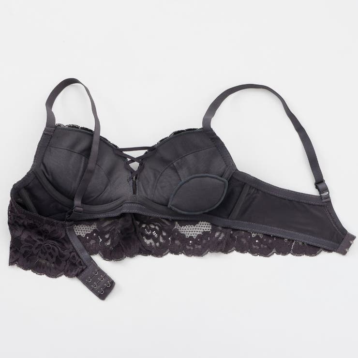 ビスチェ風モノトーンレースアップ 脇高ブラ＆バックレースショーツ A | palissee | 詳細画像10 