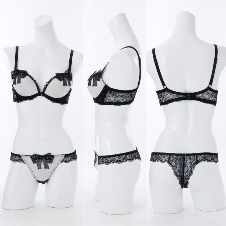 【脇高】 ノーブルリボン 脇高ブラ＆Tバックショーツ  A B C D | palissee | 詳細画像3 