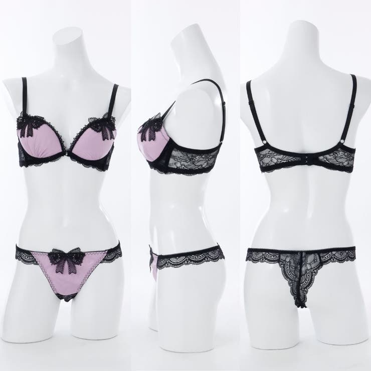 【脇高】 ノーブルリボン 脇高ブラ＆Tバックショーツ  A B C D | palissee | 詳細画像4 