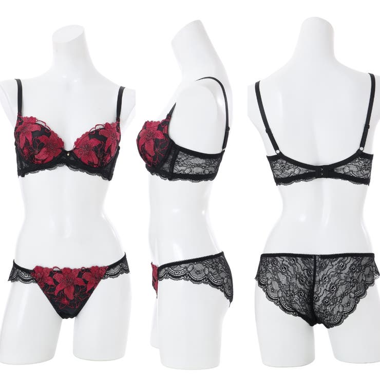 【脇高】ノワールリリー 脇高ブラ＆バックレースショーツ  A-Fカップ | palissee | 詳細画像7 