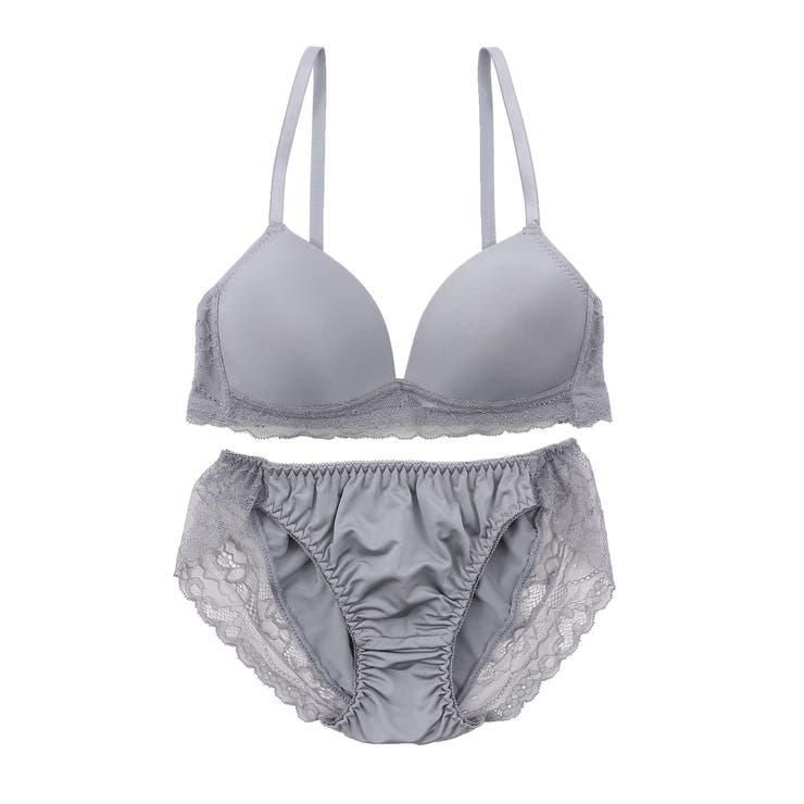 グレー | 【ノンワイヤー】無地ツーウェイノンワイヤーブラ＆ショーツ  | palissee