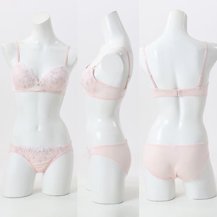 【ノンワイヤー】プリンセスリボン刺繍 ノンワイヤーブラ＆ショーツ  | palissee | 詳細画像3 