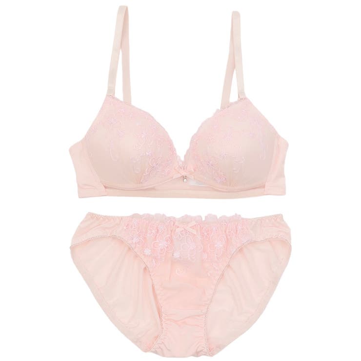 【ノンワイヤー】ガーリーフラワー刺繍 ノンワイヤーブラ＆ショーツ  | palissee | 詳細画像11 