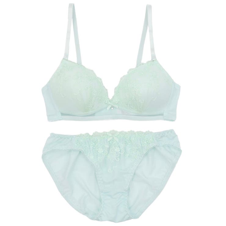 【ノンワイヤー】ガーリーフラワー刺繍 ノンワイヤーブラ＆ショーツ  | palissee | 詳細画像12 