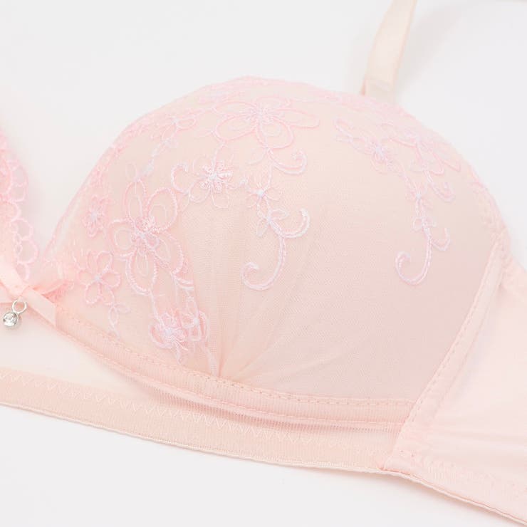 【ノンワイヤー】ガーリーフラワー刺繍 ノンワイヤーブラ＆ショーツ  | palissee | 詳細画像6 