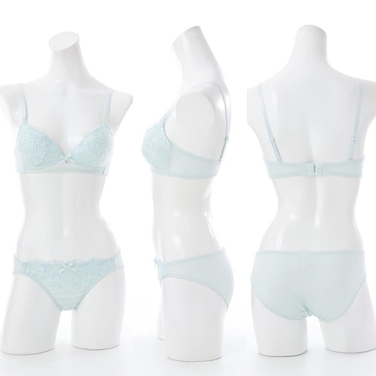 【ノンワイヤー】ガーリーリボンレースノンワイヤーブラ＆ショーツ  | palissee | 詳細画像3 