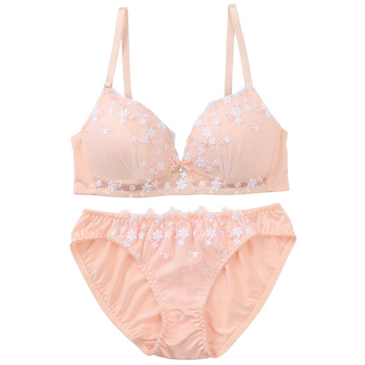 【ノンワイヤー】プチフラワー刺繍ノンワイヤーブラ＆ショーツ  | palissee | 詳細画像10 